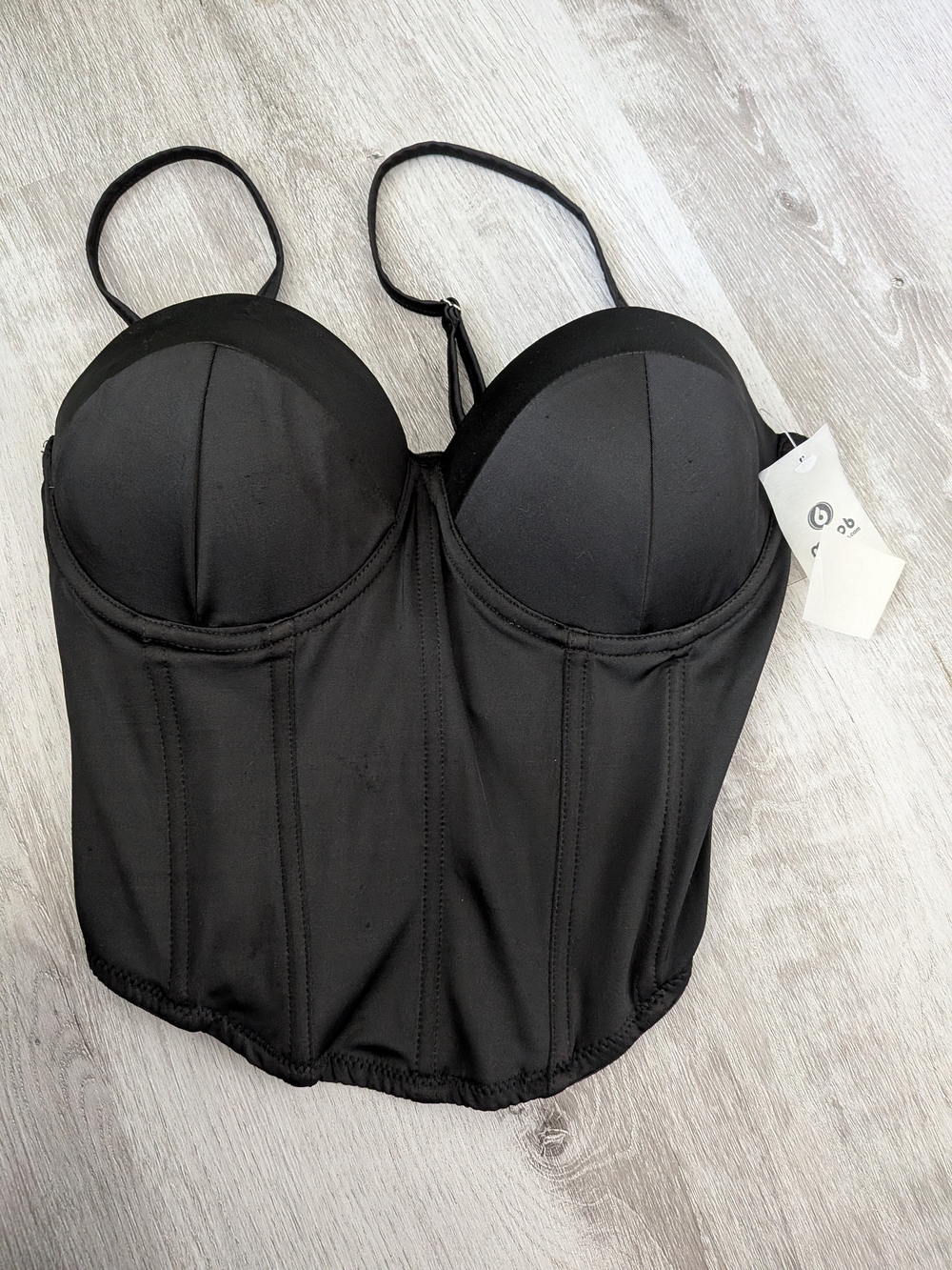 Mono b Black Longline Bustier Corset Top - Women Intimates